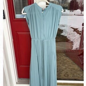 H&M Teal Blue Pleated Maxi Dress